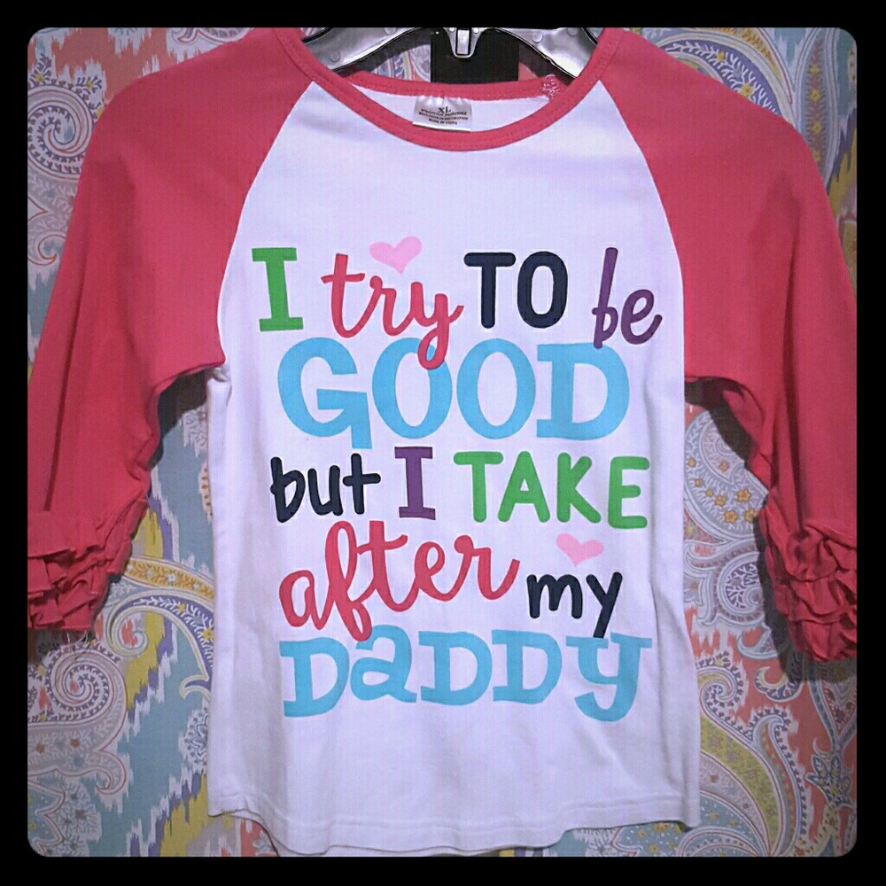 Girls Boutique Ruffle Sleeve Raglan size 5/6